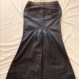 New BEBE Denim Jean long Maxi Skirt Size 26